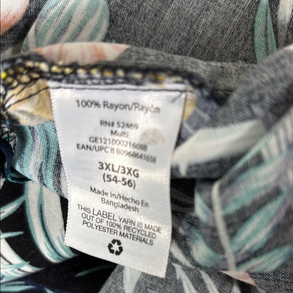 Men's George 3XL Floral Button-Up Shirt - Picture 4 of 7